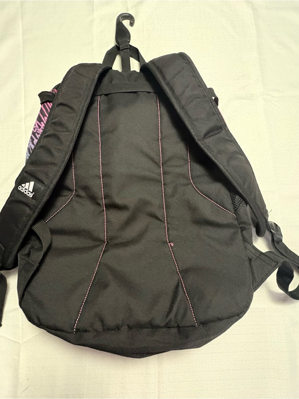 adidas Black Backpack with Pink & Lavender Graffiti Accents - Picture 3 of 6